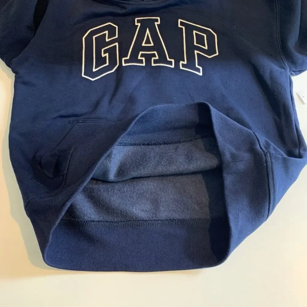 Gap Sweatshirt Girls XL Extra Large 12 Navy White Arch Logo Fleece Lined Hoodie